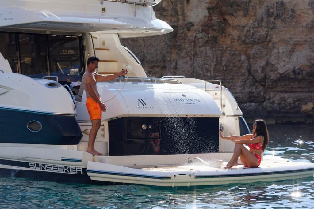 Healthy holidays: AV Couple on boat messing around