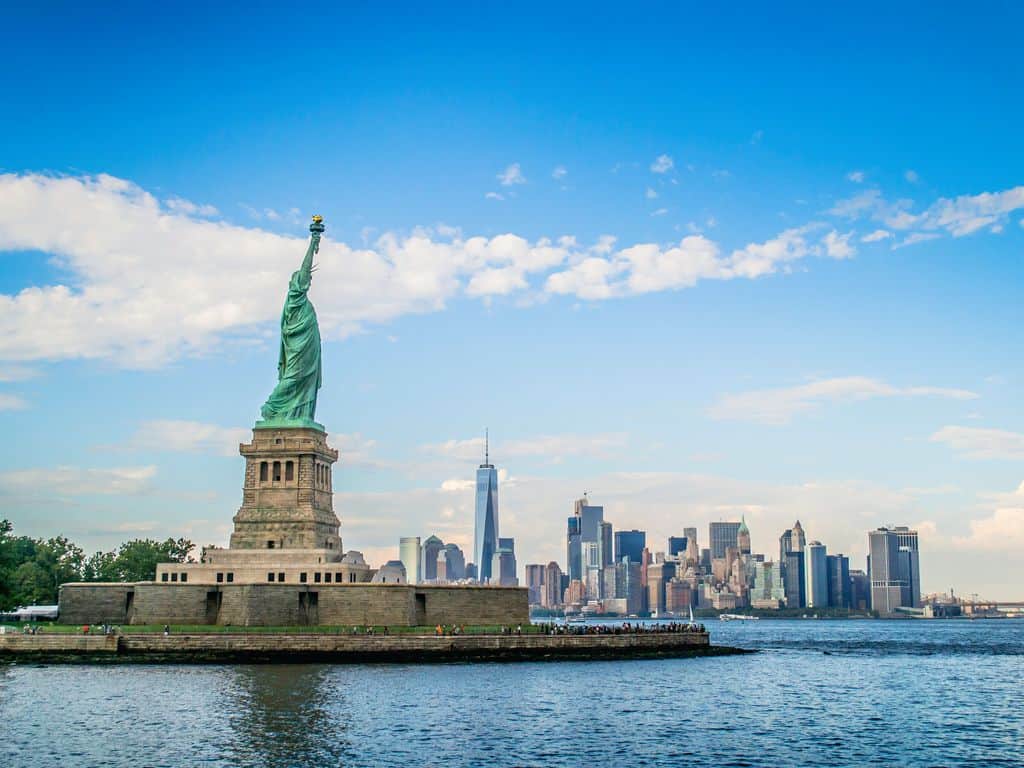 Statue of Liberty with New York Skyline